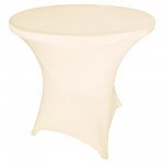 Spandex Cocktail Tablecloth Round 32 x 30 Ivory