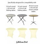 Spandex Cocktail Tablecloth Round 32 x 30 Compatible Tables Ivory