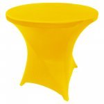 Spandex Cocktail Tablecloth 32 x 30 Round Lemon Yellow