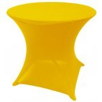 Spandex Cocktail Tablecloth Round 32 x 30 on 33 x 29 Folding Table - Lemon Yellow