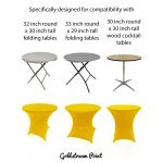 Spandex Cocktail Tablecloth Round 32 x 30 Compatible Tables Lemon Yellow