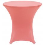 Spandex Cocktail Tablecloth Round 32 x 30 on 30 x 30 Wood Table - Light Pink