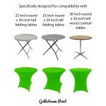 Spandex Cocktail Tablecloth Round 32 x 30 Compatible Tables Lime Green