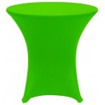 Spandex Cocktail Tablecloth Round 32 x 30 on 30 x 30 Wood Table - Lime Green