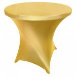 Spandex Cocktail Tablecloth Round 32 x 30 Metallic Gold