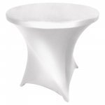 Spandex Cocktail Tablecloth Round 32 x 30 Metallic Silver