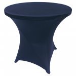 Spandex Cocktail Tablecloth 32 x 30 Round Navy Blue