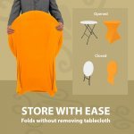 Spandex Cocktail Tablecloth 32 x 30 Round Storage Orange