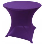 Spandex Cocktail Tablecloth Round 32 x 30 on 33 x 29 Folding Table - Purple