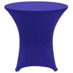 Spandex Cocktail Tablecloth Round 32 x 30 on 30 x 30 Wood Table - Royal Blue