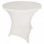 Spandex Cocktail Tablecloth Round 32 x 30 White