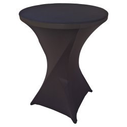 Spandex Cocktail Tablecloth Round 32 x 43 Black