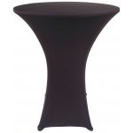 Spandex Cocktail Tablecloth Round 32 x 43 on 30 x 42 Wood Table Black