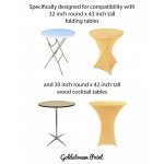 Spandex Cocktail Tablecloth Round 32 x 43 Compatible Tables Champagne