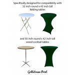 Spandex Cocktail Tablecloth Round 32 x 43 Compatible Tables Hunter Green
