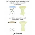 Spandex Cocktail Tablecloth Round 32 x 43 Compatible Tables Ivory