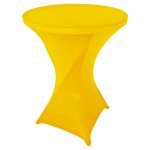 Spandex Cocktail Tablecloth Round 32 x 43 Lemon Yellow