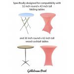 Spandex Cocktail Tablecloth Round 32 x 43 Compatible Tables Light Pink