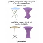 Spandex Cocktail Tablecloth Round 32 x 43 Compatible Tables Light Purple
