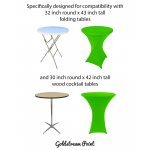 Spandex Cocktail Tablecloth Round 32 x 43 Compatible Tables Lime Green