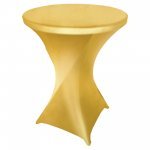 Spandex Cocktail Tablecloth Round 32 x 43 Metallic Gold