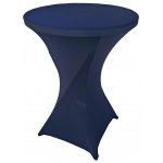 Spandex Cocktail Tablecloth Round 32 x 43 Navy Blue