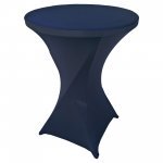 Spandex Cocktail Tablecloth Round 32 x 43 Navy Blue