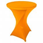 Spandex Cocktail Tablecloth 32 x 43 Round Orange