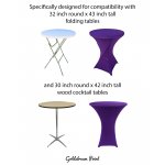 Spandex Cocktail Tablecloth Round 32 x 43 Compatible Tables Purple