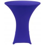 Spandex Cocktail Tablecloth Round 32 x 43 on 30 x 42 Wood Table Royal Blue