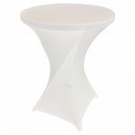 Spandex Cocktail Tablecloth Round 32 x 43 White