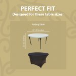 Spandex Cocktail Tablecloth 48 Inch 4 Foot Round Fit Black