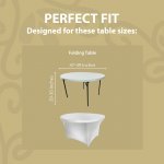 Spandex Cocktail Tablecloth 48 Inch 4 Foot Round Fit Metallic Silver