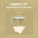 Spandex Cocktail Tablecloth 60 Inch 5 Foot Round Fit Ivory