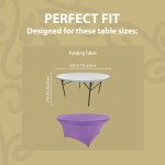 Spandex Cocktail Tablecloth 60 Inch 5 Foot Round Fit Light Purple