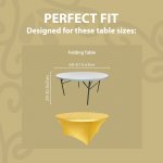 Spandex Cocktail Tablecloth 60 Inch 5 Foot Round Fit Metallic Gold