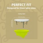 Spandex Cocktail Tablecloth 72 Inch 6 Foot Round Fit Lime Green