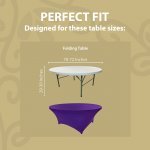 Spandex Cocktail Tablecloth 72 Inch 6 Foot Round Fit Purple
