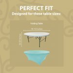 Spandex Cocktail Tablecloth 72 Inch 6 Foot Round Fit Turquoise