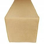 Burlap Polyester Faux Jute Table Runner 12 x 36 Natural Brown