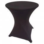 Spandex Cocktail Tablecloth 24 x 30 Round Black