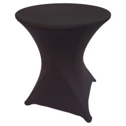 Spandex Cocktail Tablecloth 24 x 30 Round Black