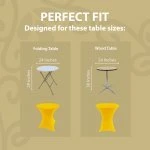 Spandex Cocktail Tablecloth 24 x 30 Round Fit Lemon Yellow