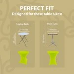 Spandex Cocktail Tablecloth 24 x 30 Round Fit Lime Green