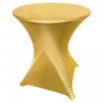 Spandex Cocktail Tablecloth 24 x 30 Round Metallic Gold