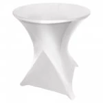 Spandex Cocktail Tablecloth 24 x 30 Round Metallic Silver