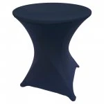 Spandex Cocktail Tablecloth 24 x 30 Round Navy Blue