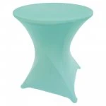 Spandex Cocktail Tablecloth 24 x 30 Round Turquoise