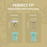 Spandex Cocktail Tablecloth 24 x 30 Round Fit Turquoise