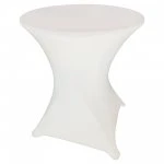 Spandex Cocktail Tablecloth 24 x 30 Round White
